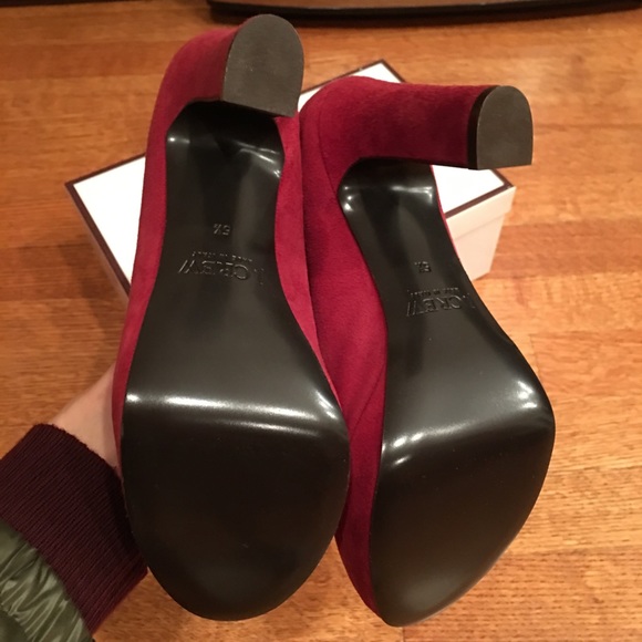 JCrew Coddington Suede platform pumps in dusky red - Picture 7 of 9